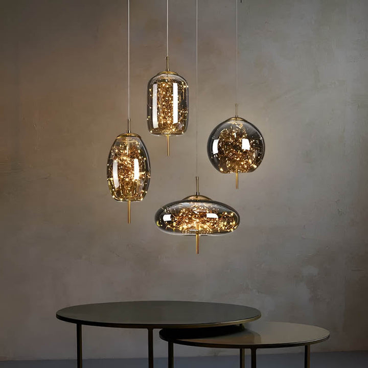 Essence | Lampe pendante élégante en verre brun