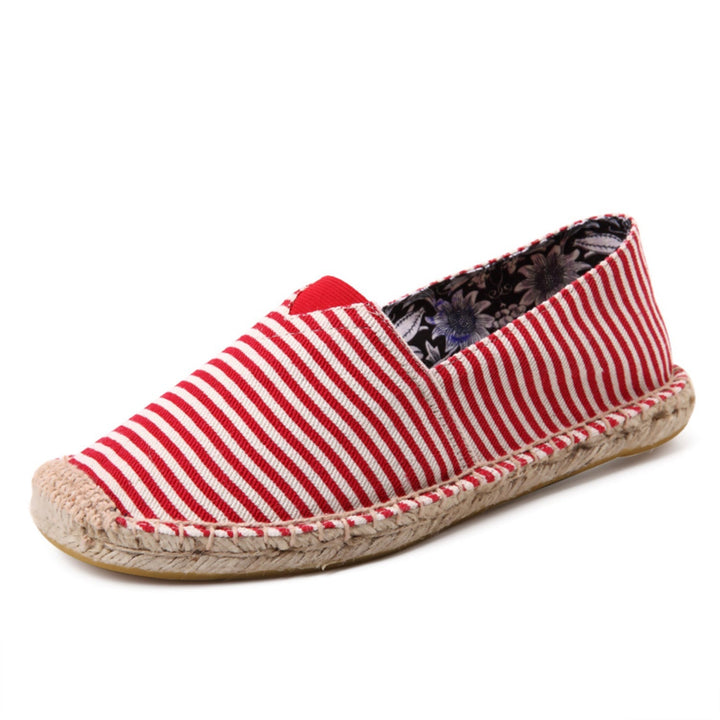 Eline | Espadrilles élégantes à rayures en toile souple