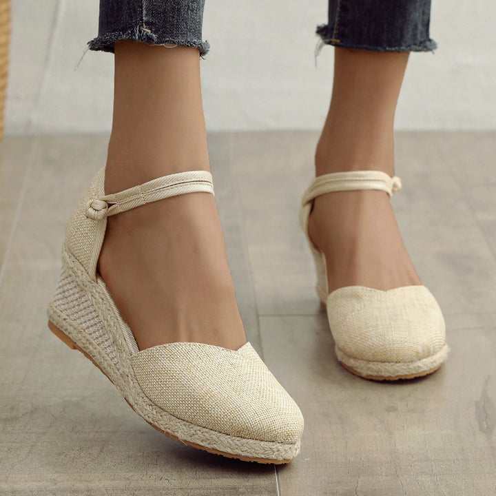 Eva | Espadrilles élégantes en toile avec bride de cheville