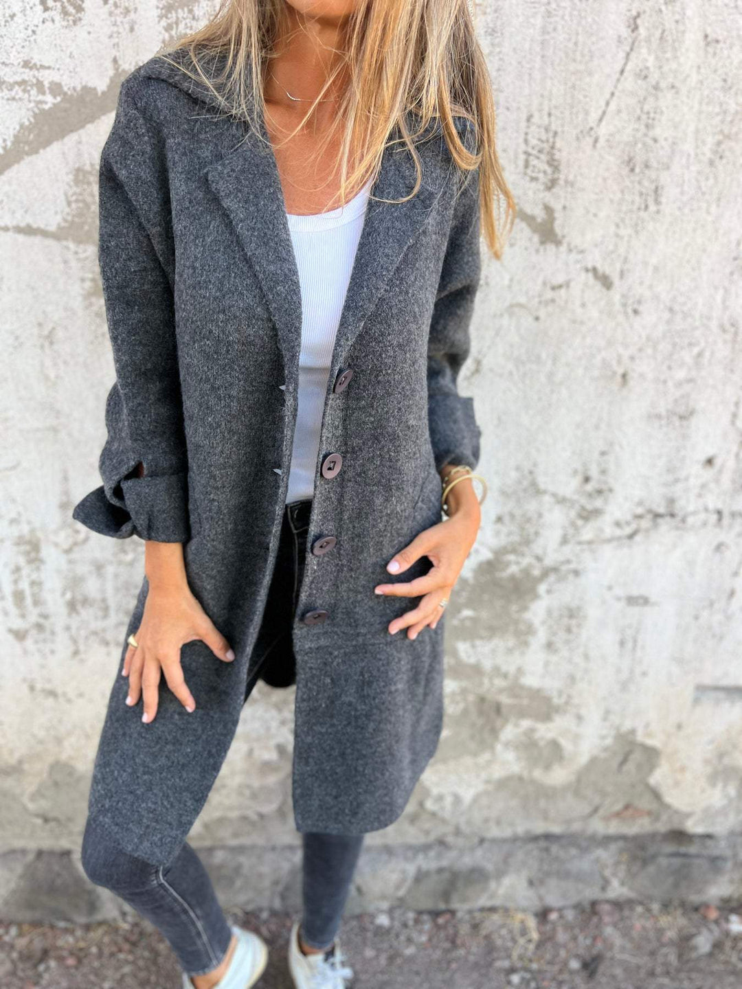 Aira - Manteau à long revers élégant et douillet