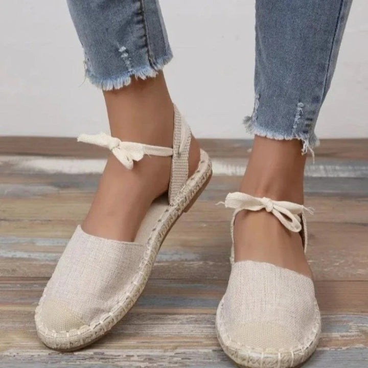 Lieke | Espadrilles élégantes en toile avec bride de cheville élégante