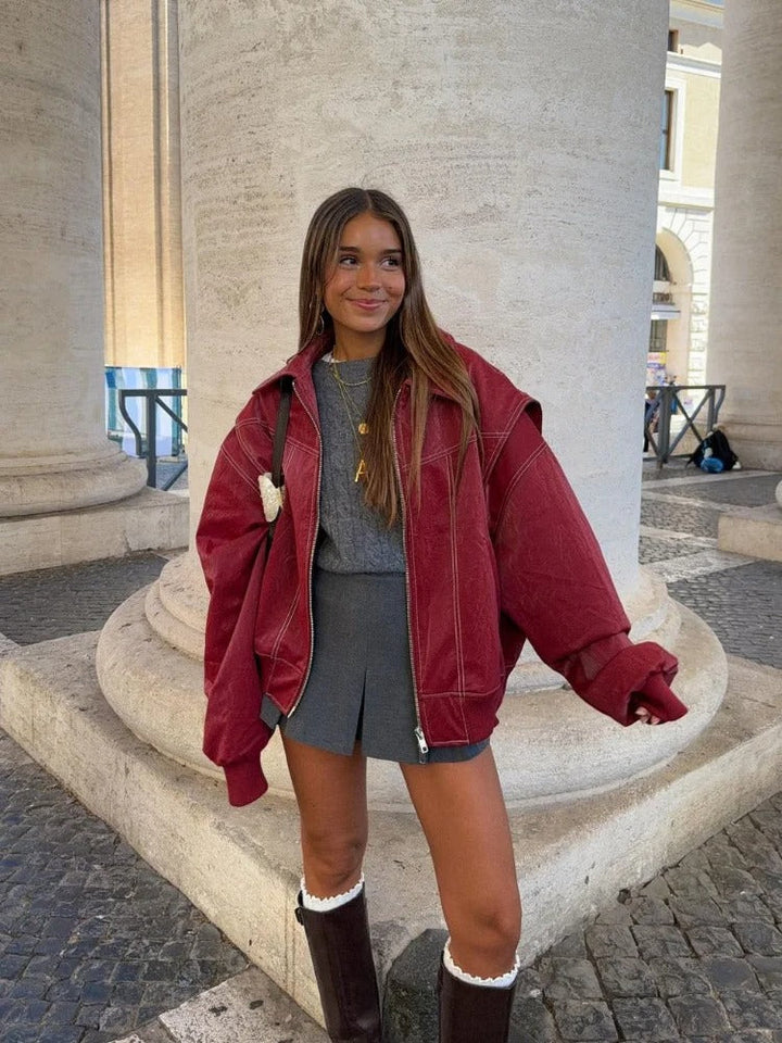 Suze | Blouson bombardier en cuir élégant