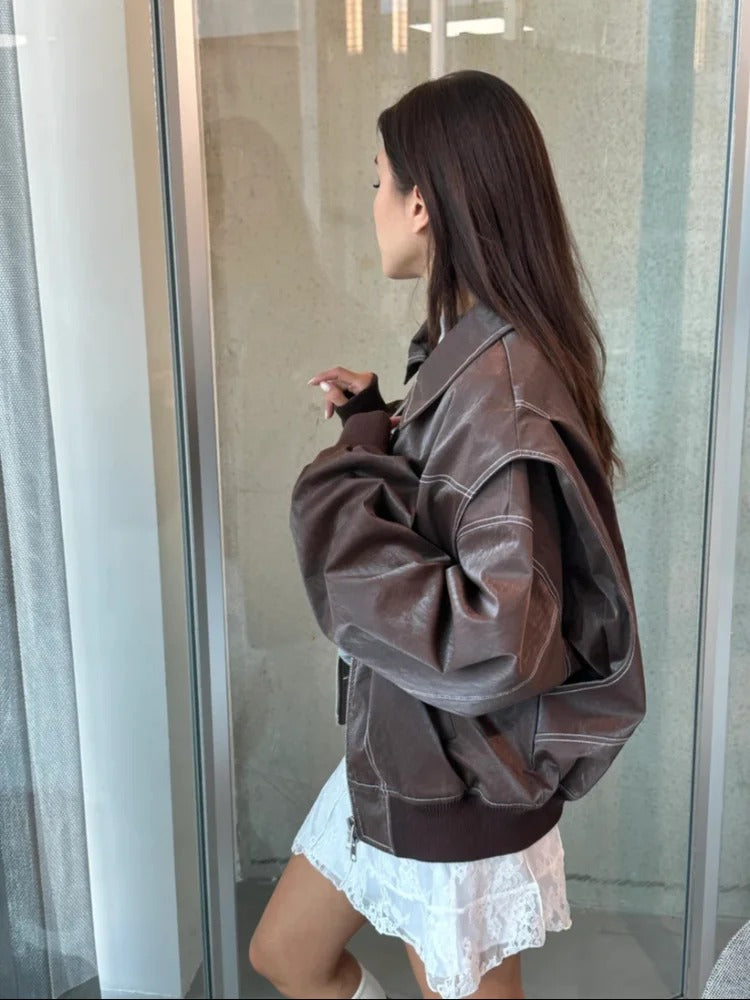 Suze | Blouson bombardier en cuir élégant