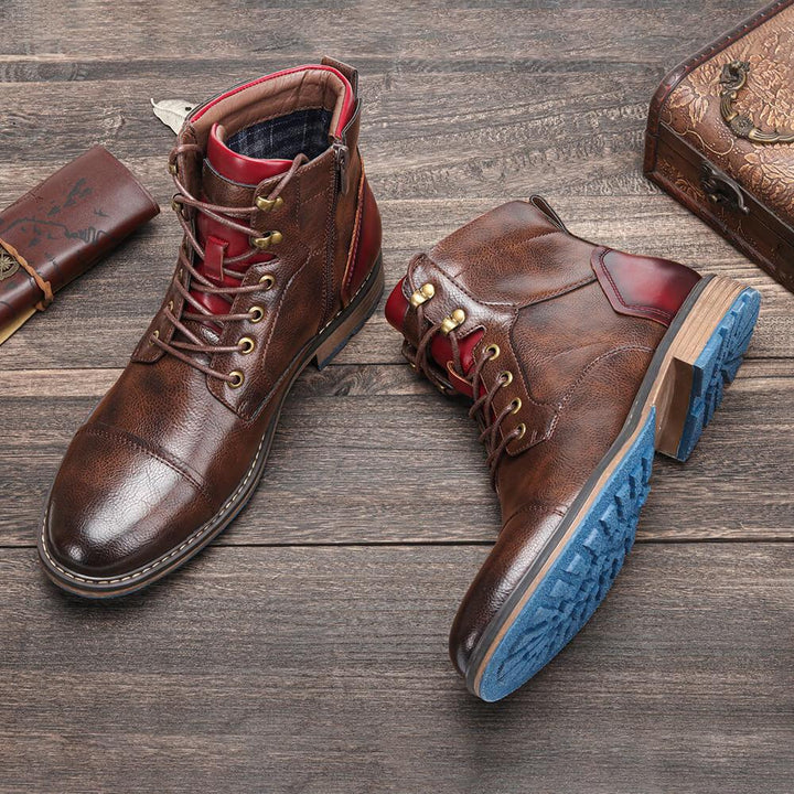 Élevez votre style avec les bottes Oxford en cuir de première qualité Aaron | Exquise, fabriquée à la main