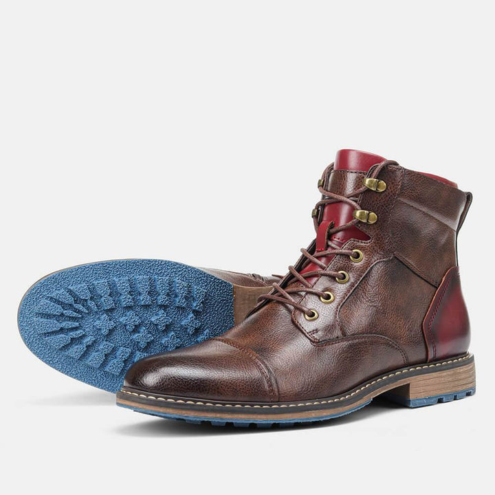 Élevez votre style avec les bottes Oxford en cuir de première qualité Aaron | Exquise, fabriquée à la main