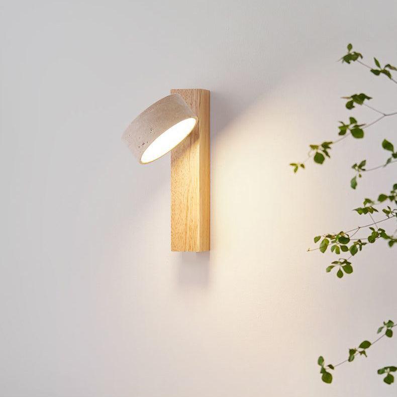 Lampe murale élégante en travertin Wabi Sabi blanc cassé