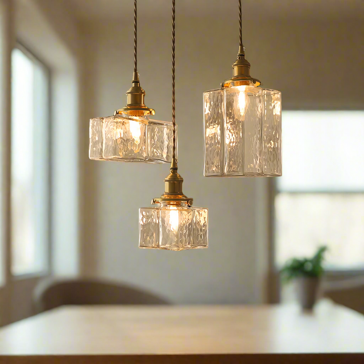 Fatima - Lampe pendante rétro en verre pour une touche de charme