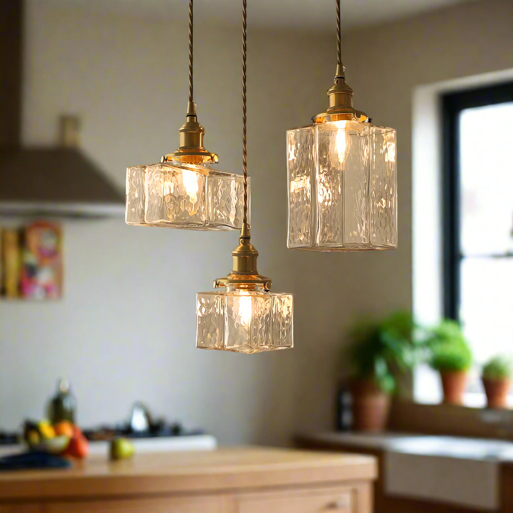 Fatima - Lampe pendante rétro en verre pour une touche de charme
