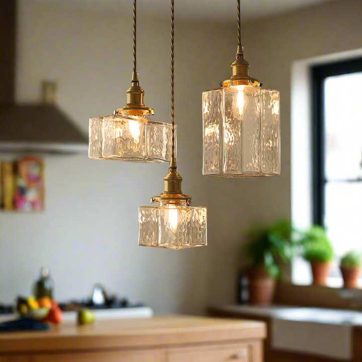 Fatima - Lampe pendante rétro en verre pour une touche de charme
