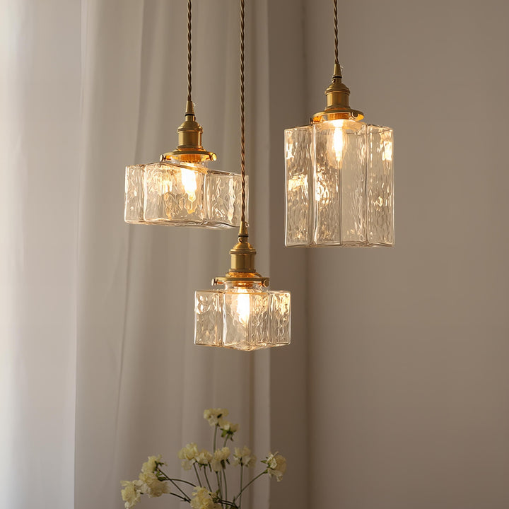 Fatima - Lampe pendante rétro en verre pour une touche de charme