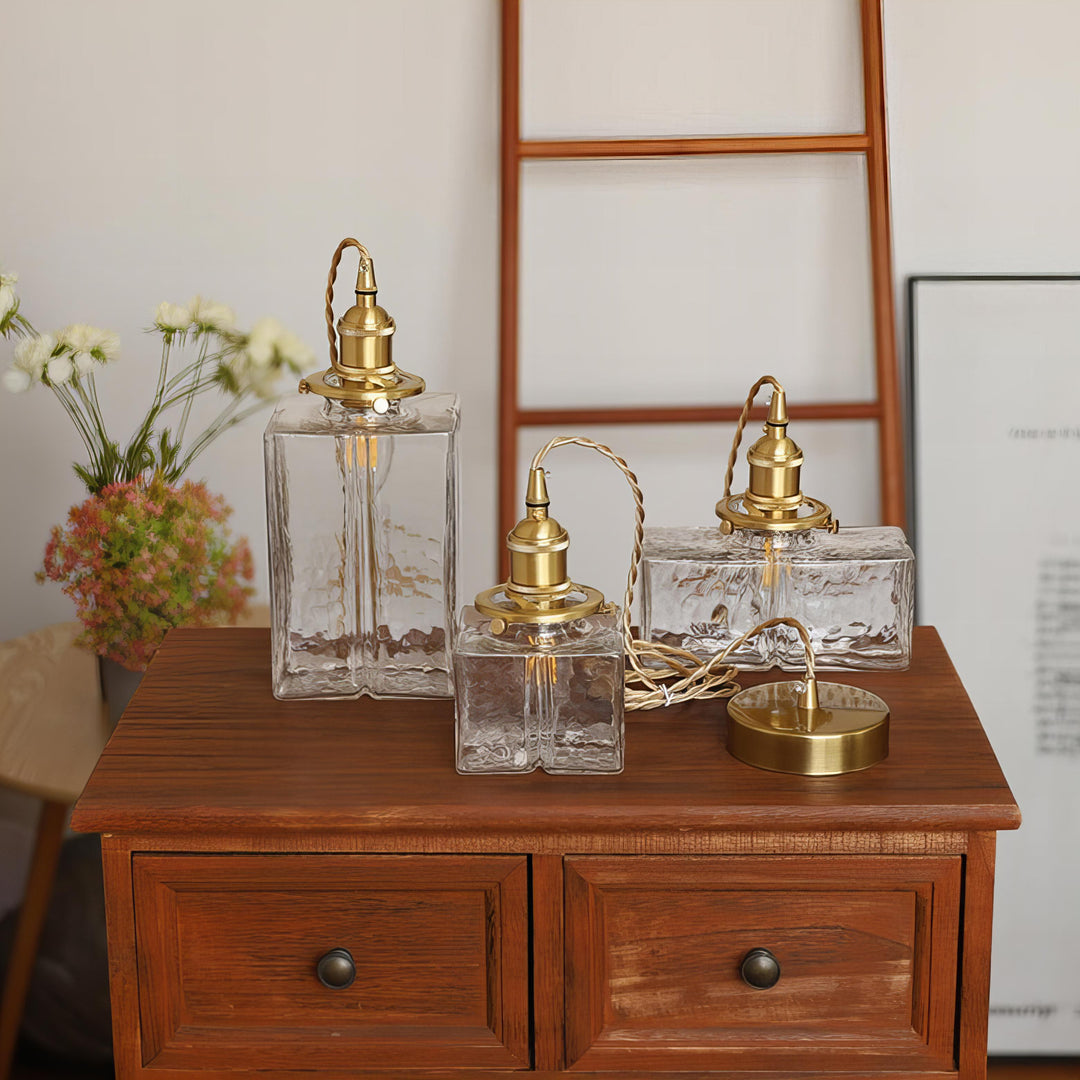 Fatima - Lampe pendante rétro en verre pour une touche de charme