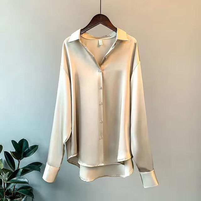 Mireille™ - Blouse en satin à manches longues