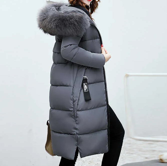 Amaya | Veste longue élégante avec col en fourrure de luxe