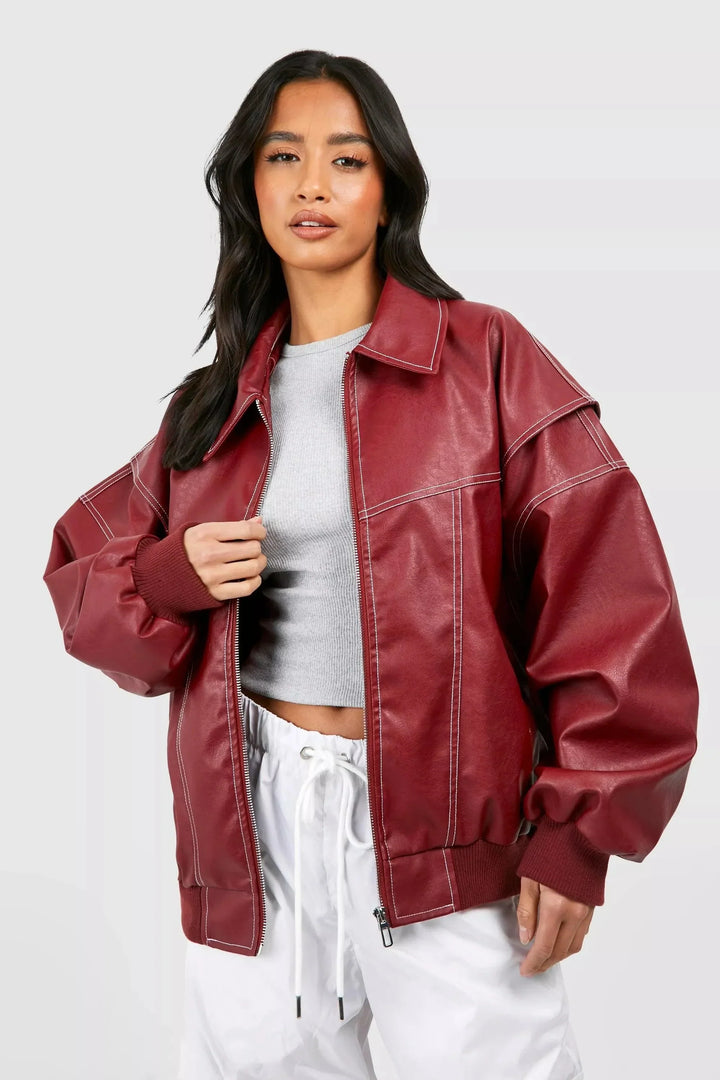 Suze | Blouson bombardier en cuir élégant