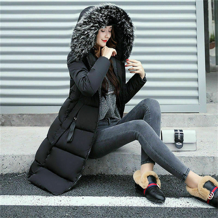 Amaya | Veste longue élégante avec col en fourrure de luxe