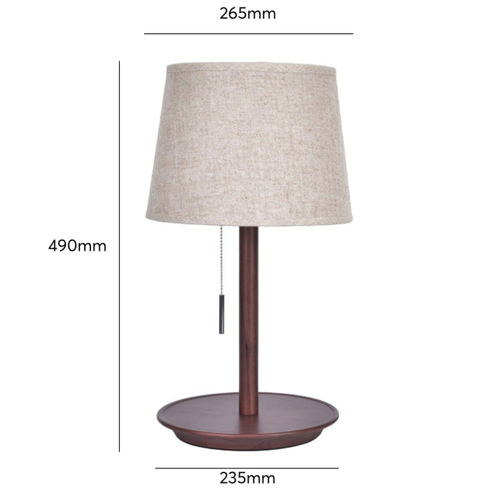 Lampe scandinave en noyer avec accents de tissu luxueux pour une lueur douce