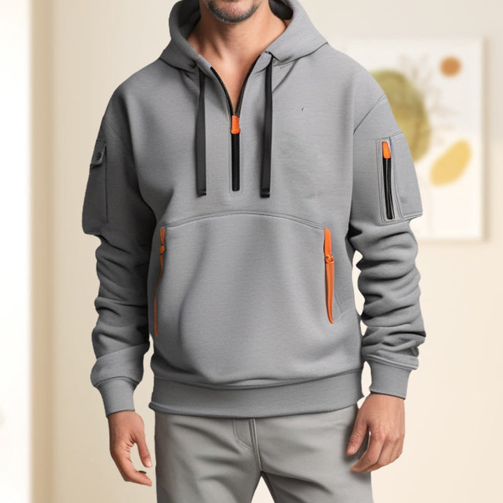 Adriaan | Sweat à capuche tendance avec demi-fermeture éclair élégante