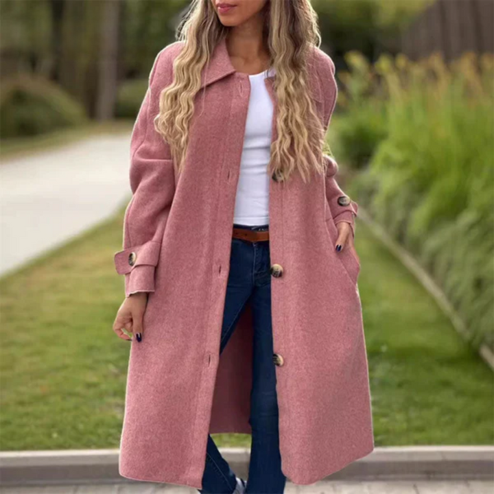 Tyra | Long manteau tendance avec boutons pour un look décontracté