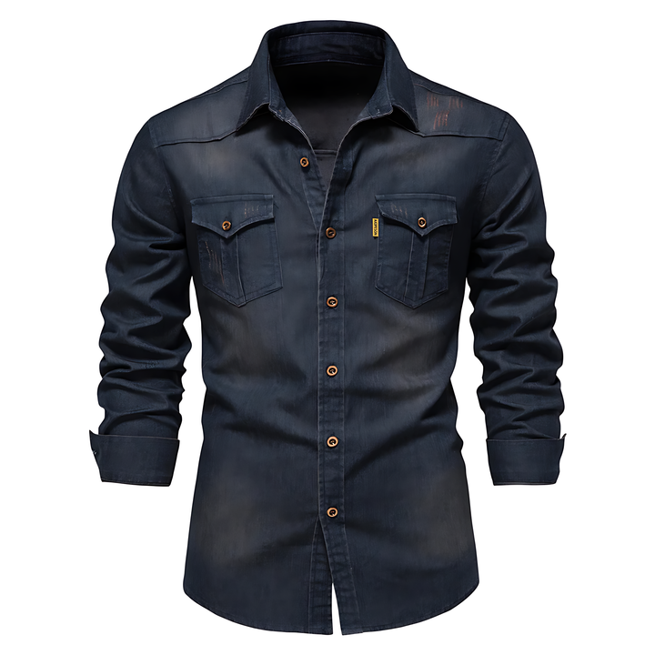 Clément™ - Adaptive Fit Cotton Denim Shirt Tailored for Men