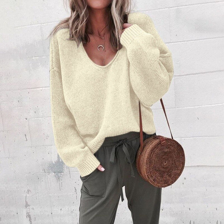 Faye - Pull élégant en tricot pour femmes avec col en V stylé