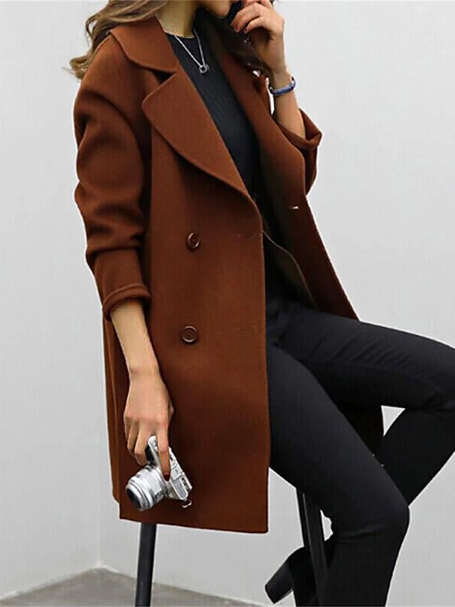 Adley Elegant Double-Breasted Overcoat (Manteau élégant à double boutonnage)