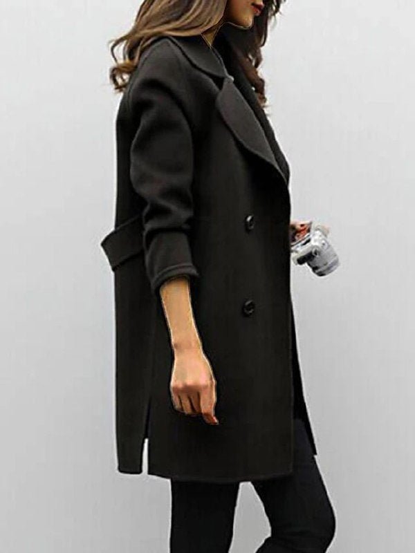 Adley Elegant Double-Breasted Overcoat (Manteau élégant à double boutonnage)
