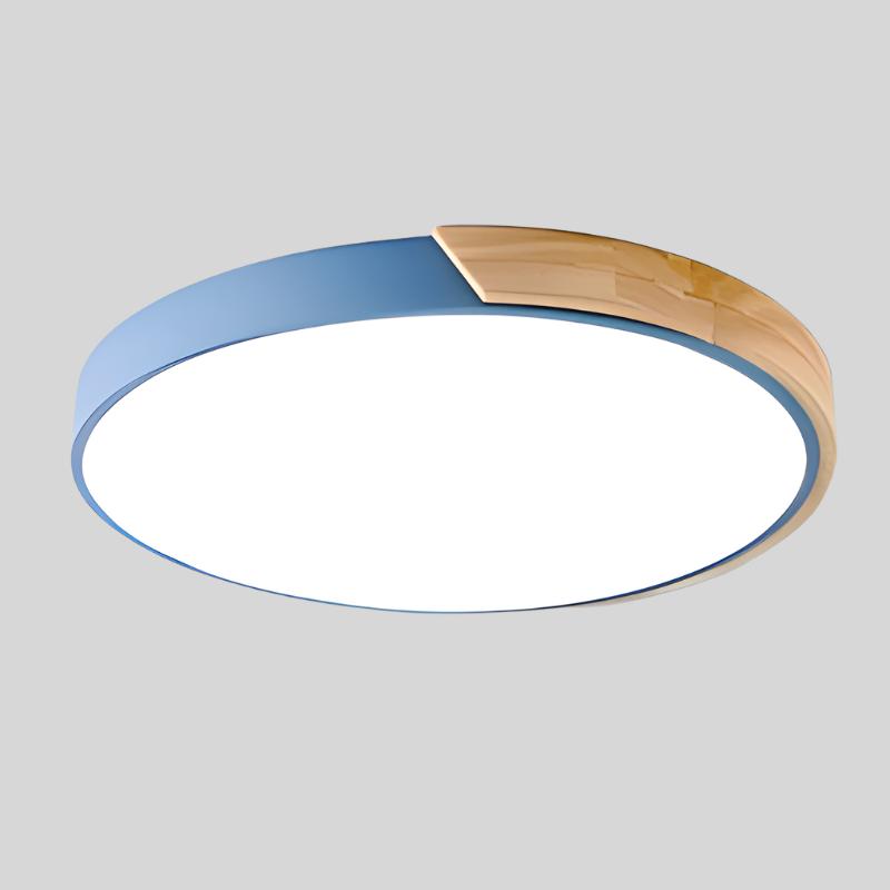Plafonnier scandinave rond en bois au design macaron