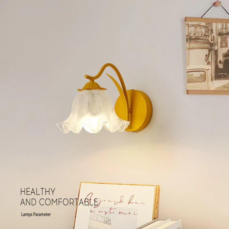 Lampe murale rétro chic pour jardin avec motif de fleurs